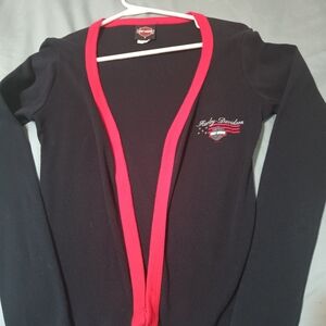 Harley-Davidson Black Cardigan with Red Trim